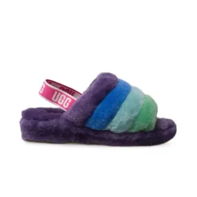 Fluff Yeah Pride Slide Purple Rainbow Slippers UGG - Women's