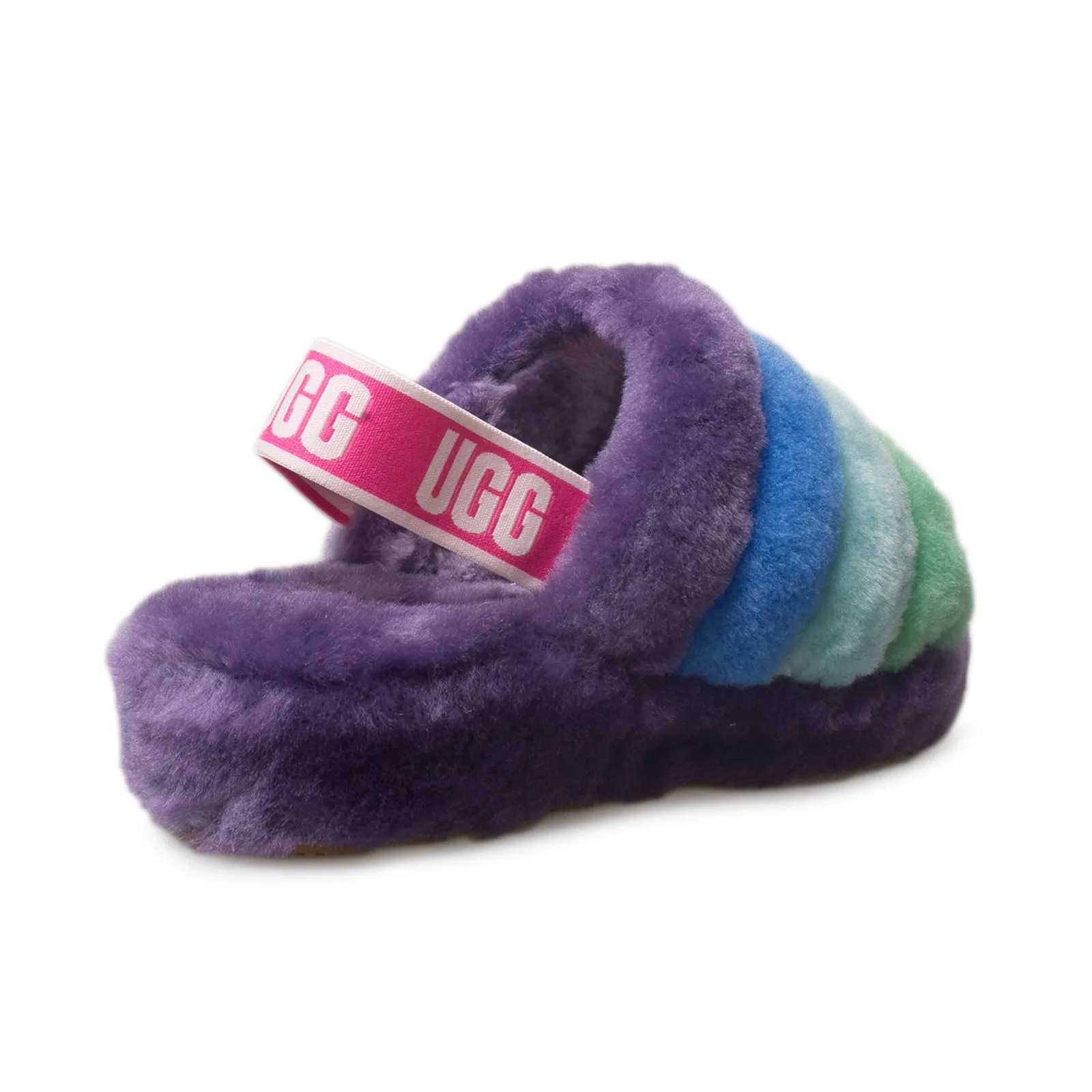 Fluff Yeah Pride Slide Purple Rainbow Slippers UGG - Women's