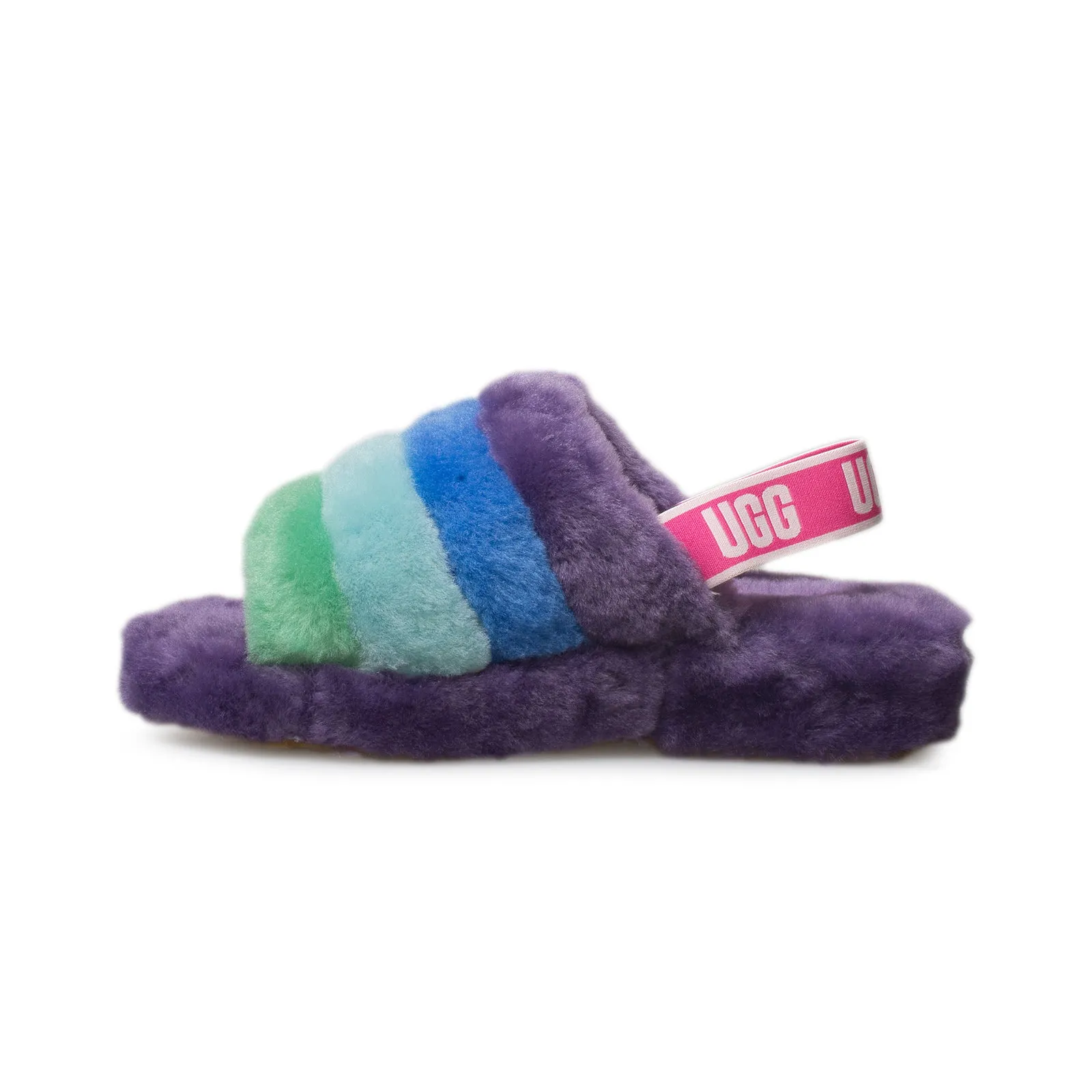 Fluff Yeah Pride Slide Purple Rainbow Slippers UGG - Women's