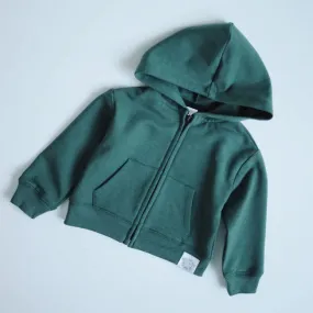 Fox Poppy Organic Cotton Zip Hoodie Pine