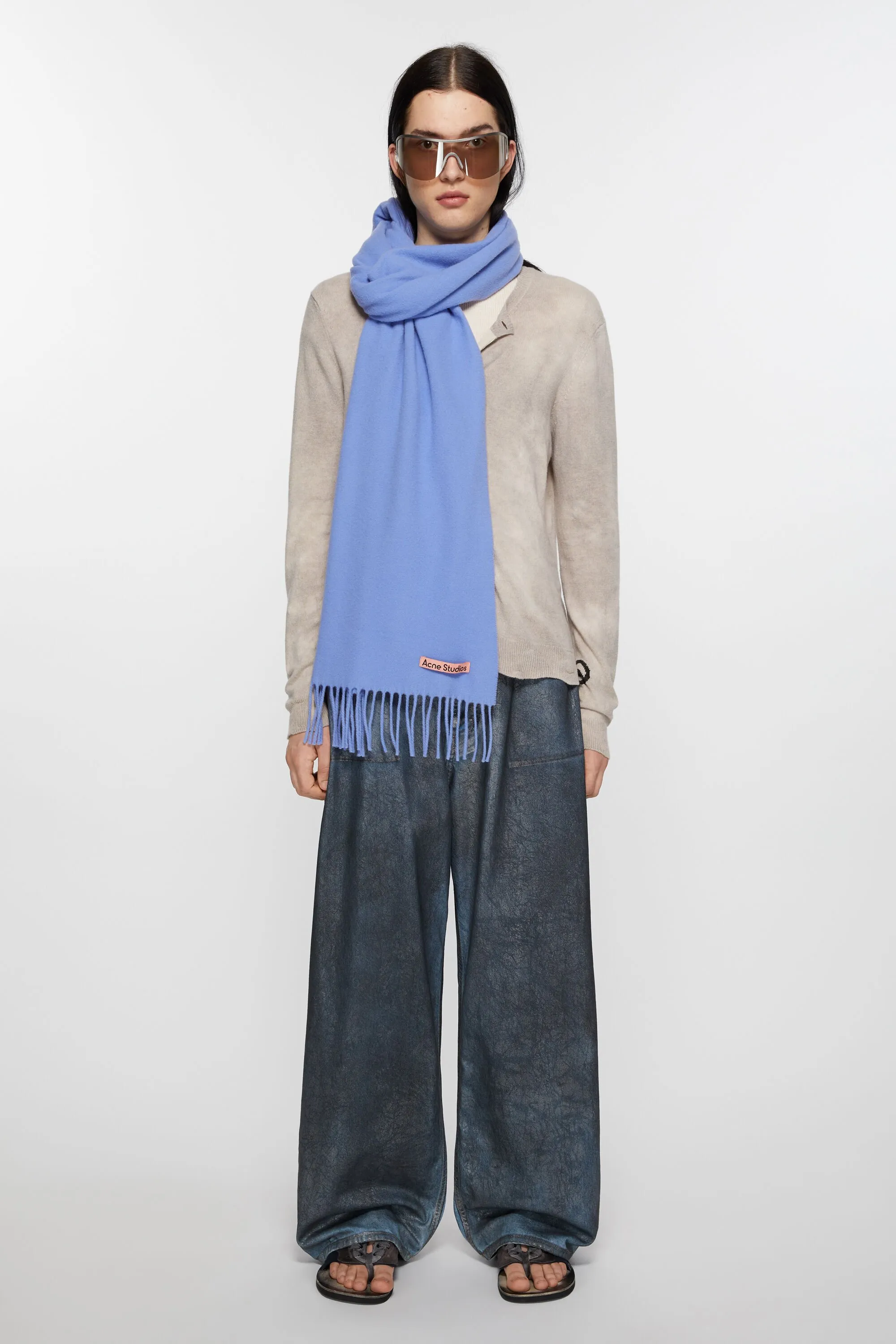 Fringe wool scarf - Narrow