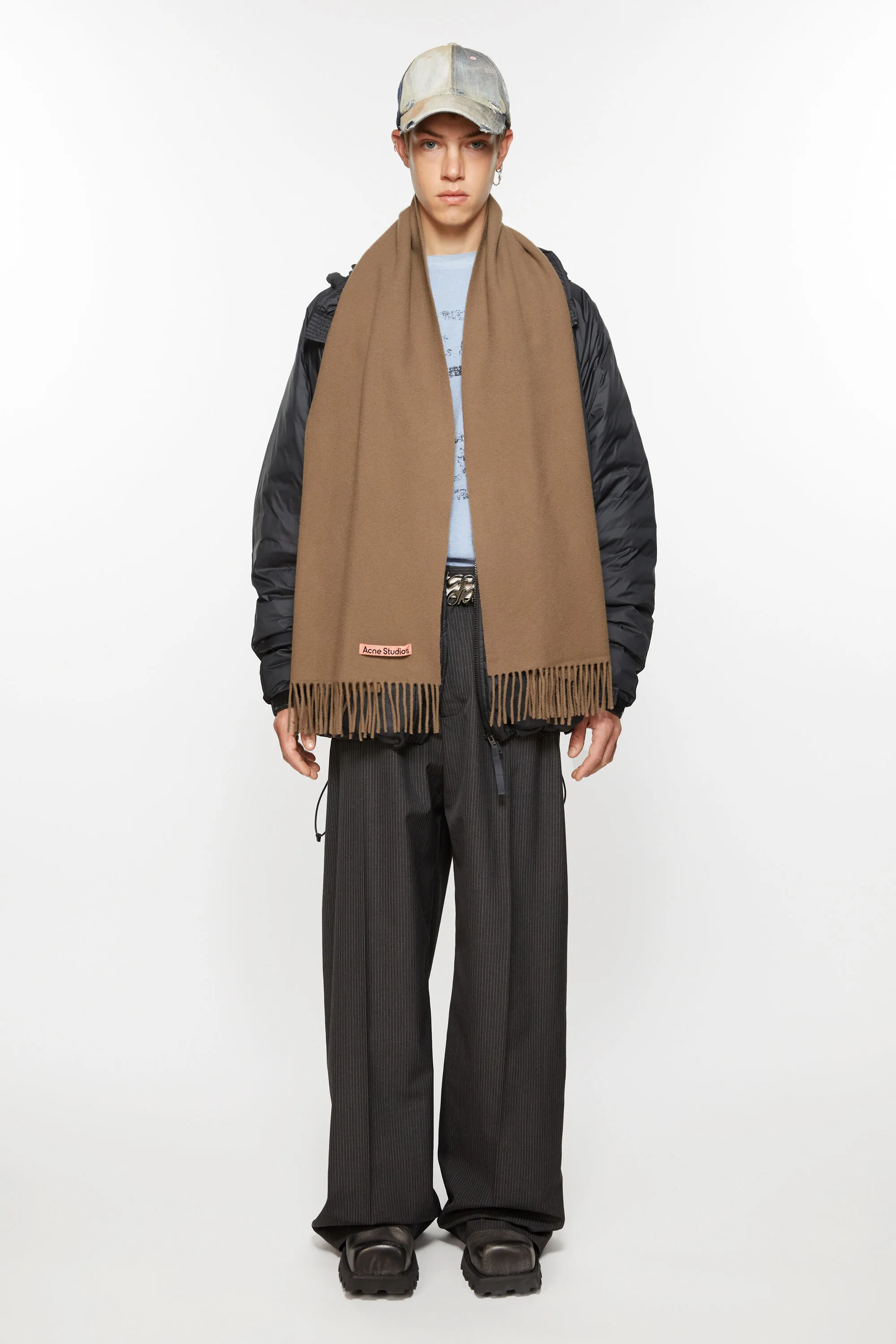 Fringe wool scarf – Narrow