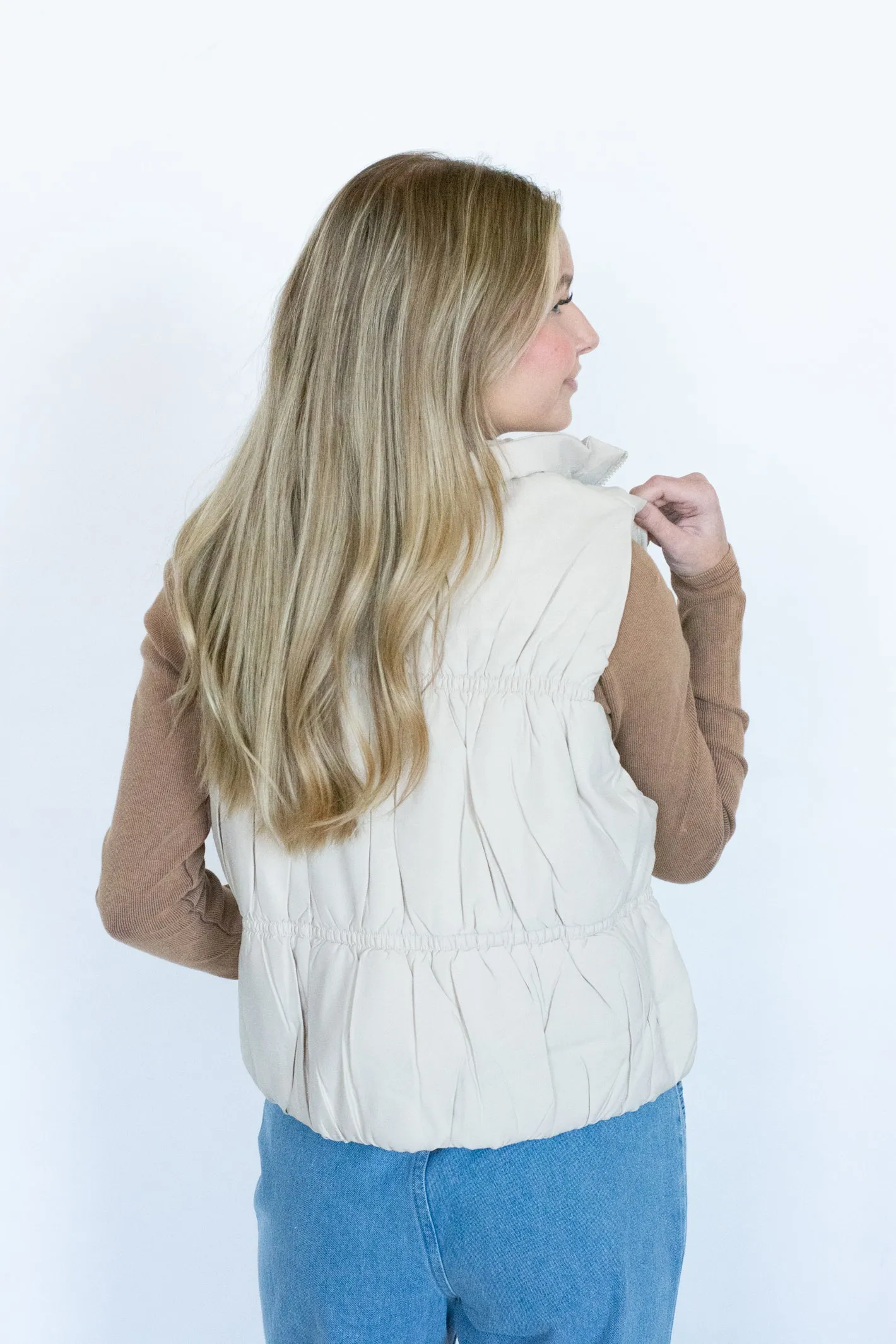 Frost Taupe Puffer Vest - Shop Now!