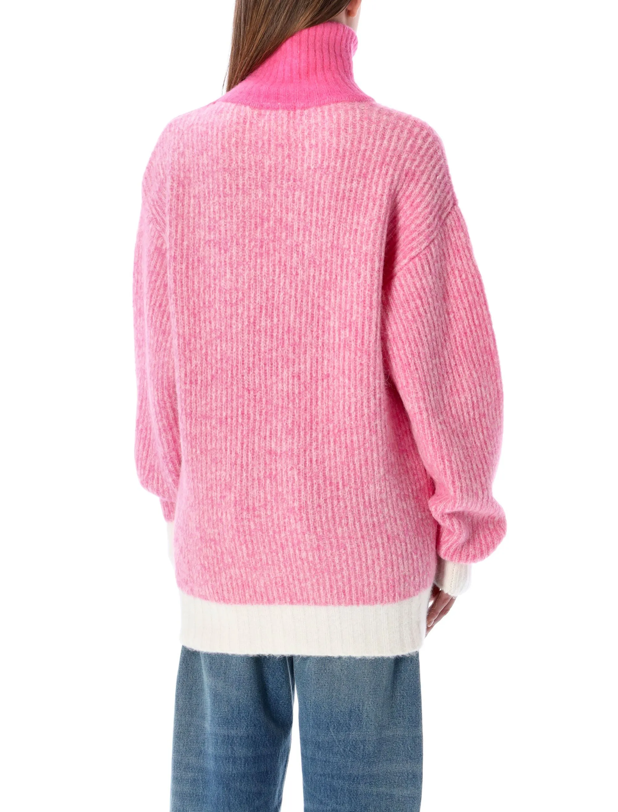 Ganni Zipped High Neck Knit Sweater