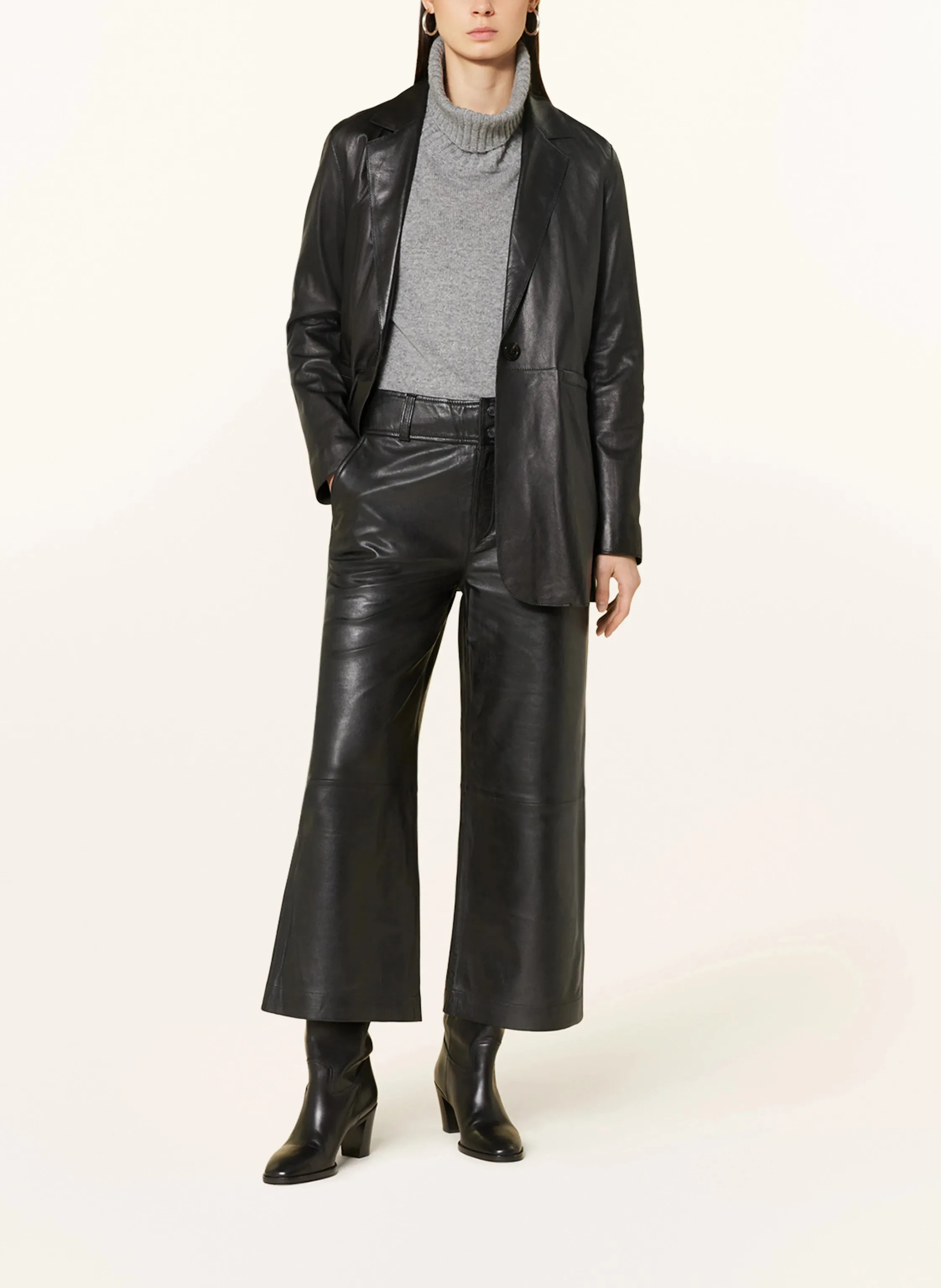 Gazy Black Leather Pant - Mos Mosh