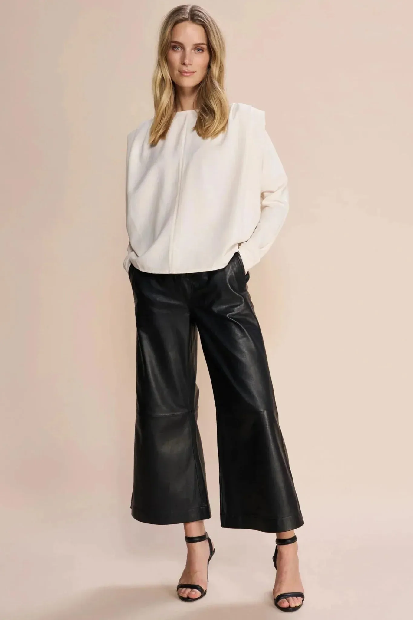 Gazy Black Leather Pant - Mos Mosh