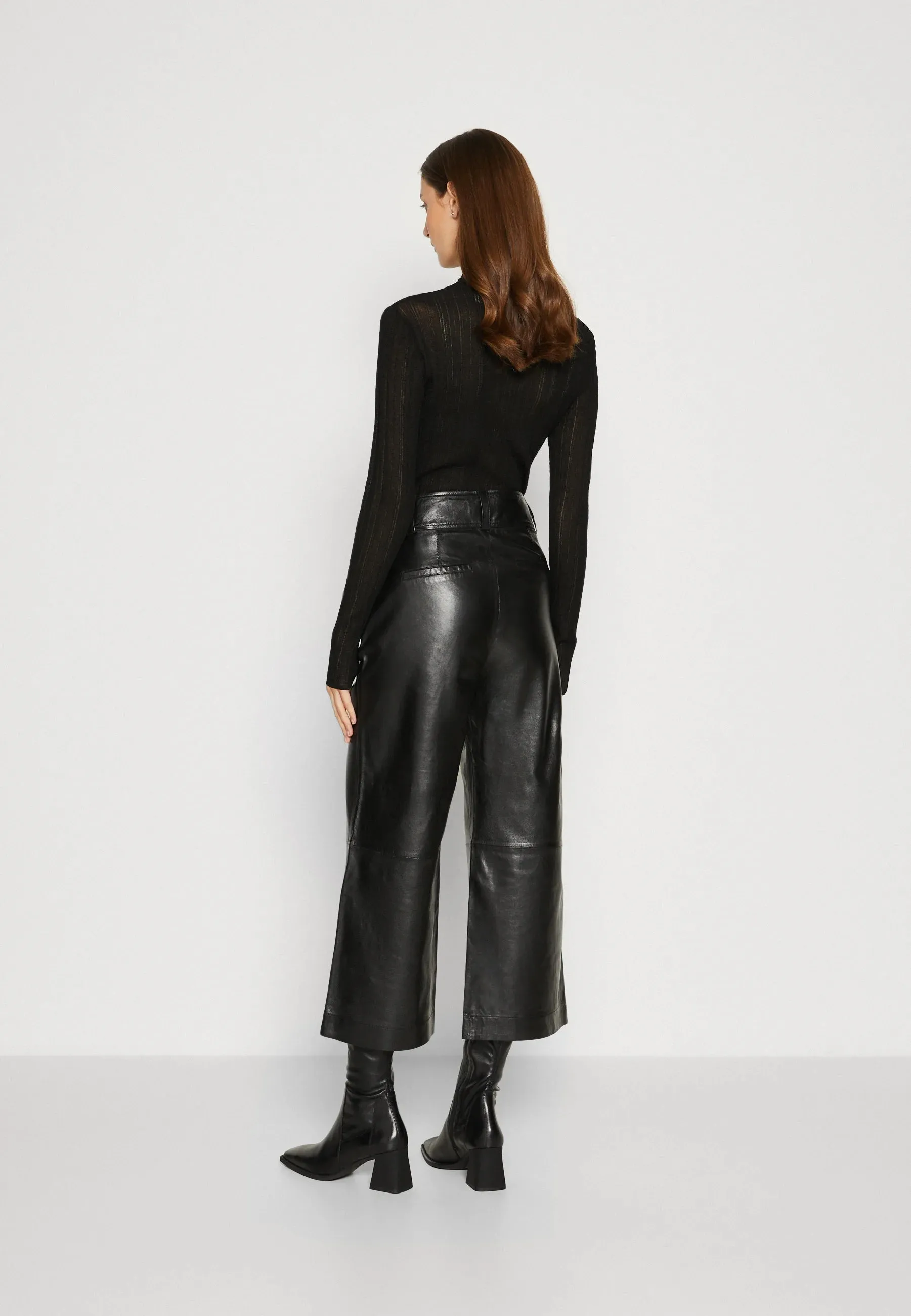 Gazy Black Leather Pant - Mos Mosh