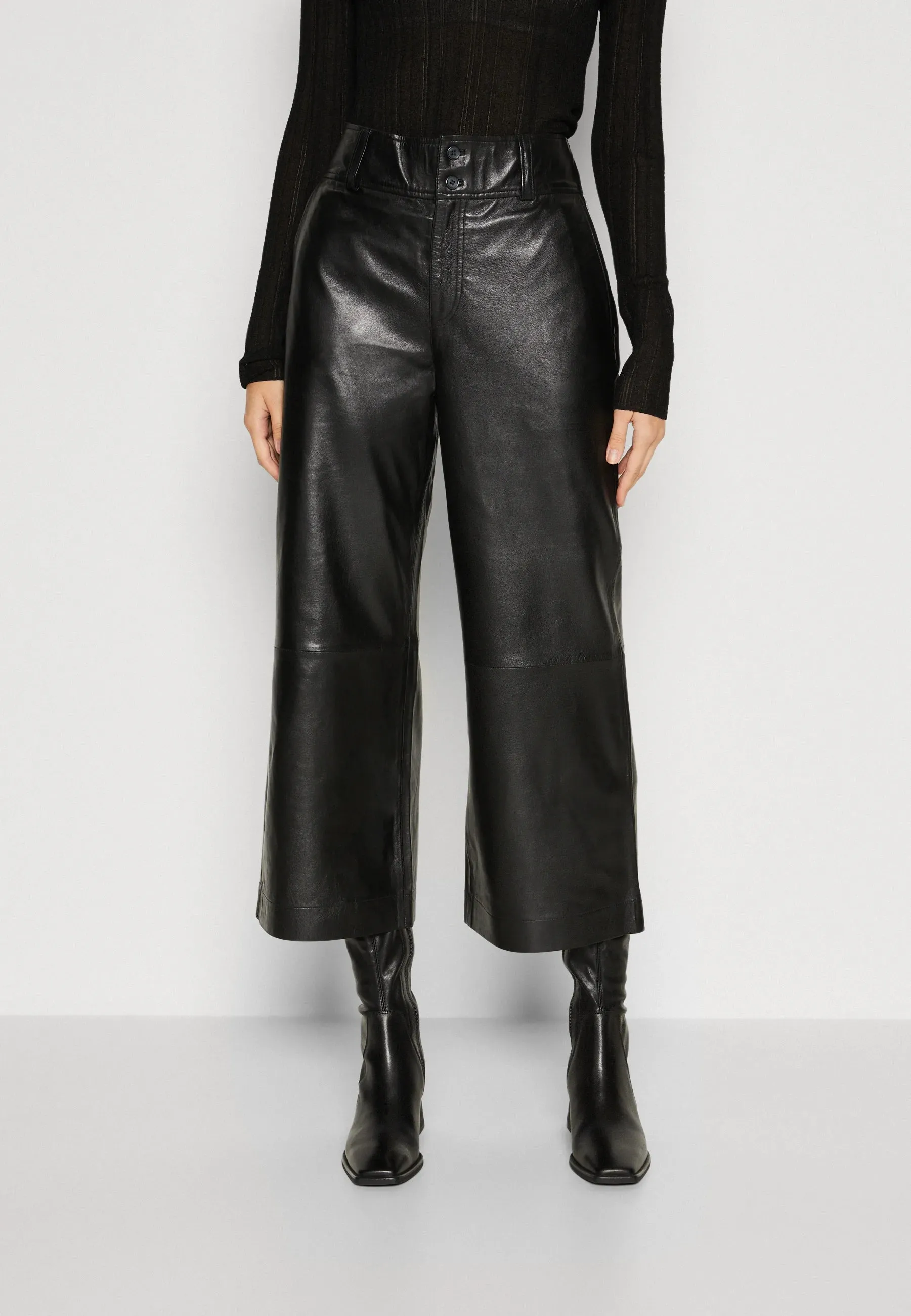 Gazy Black Leather Pant - Mos Mosh