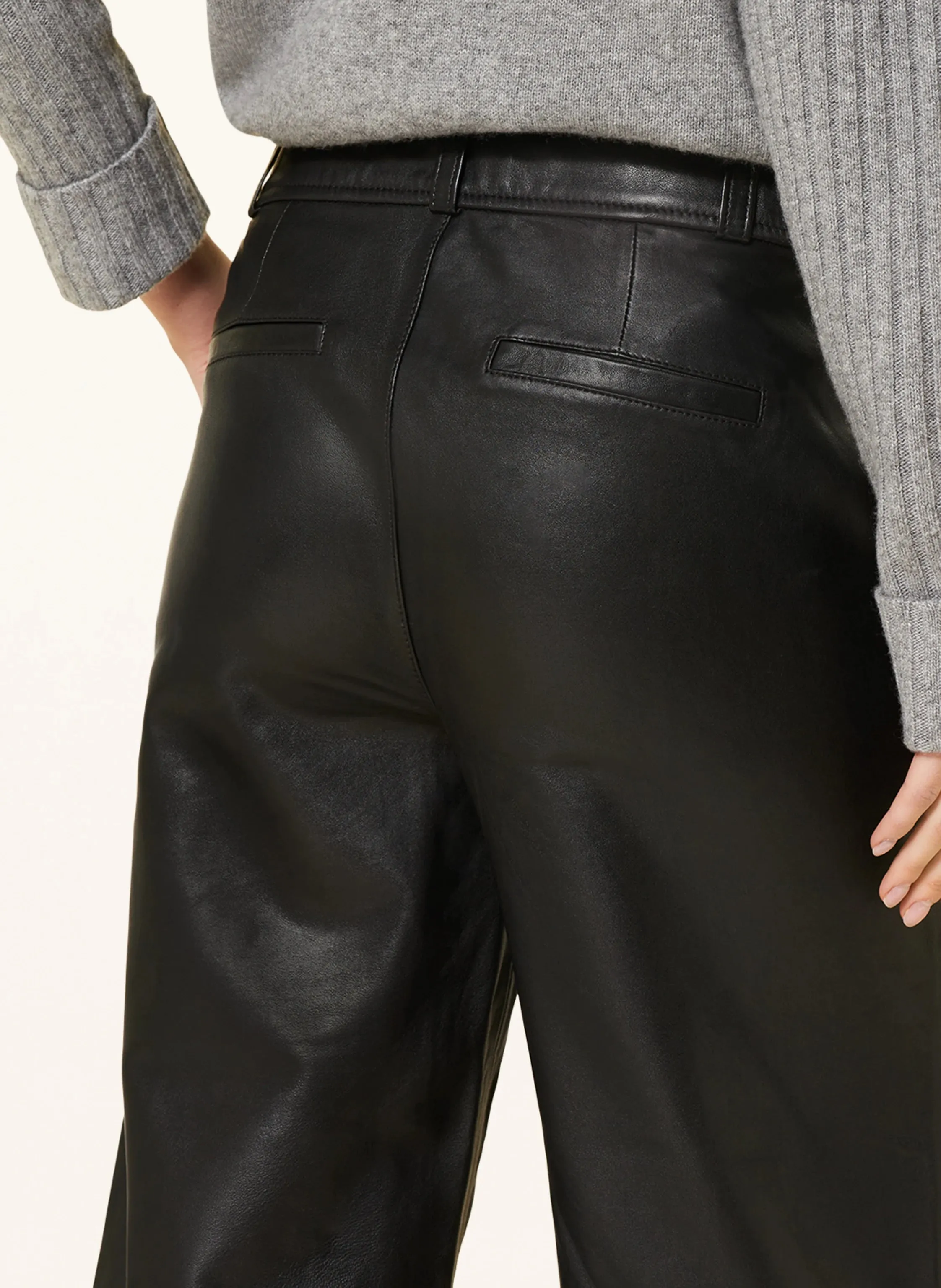 Gazy Black Leather Pant - Mos Mosh