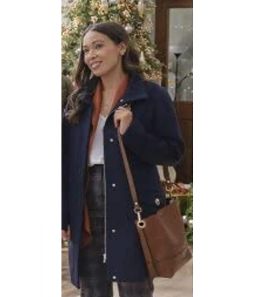 Gelsea Mae An Unexpected Christmas Blue Wool Coat