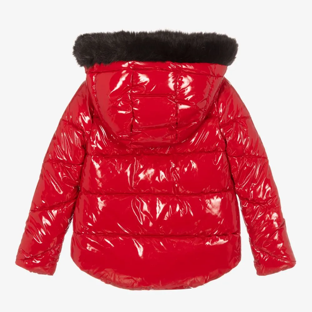 Girls Red Puffer Jacket