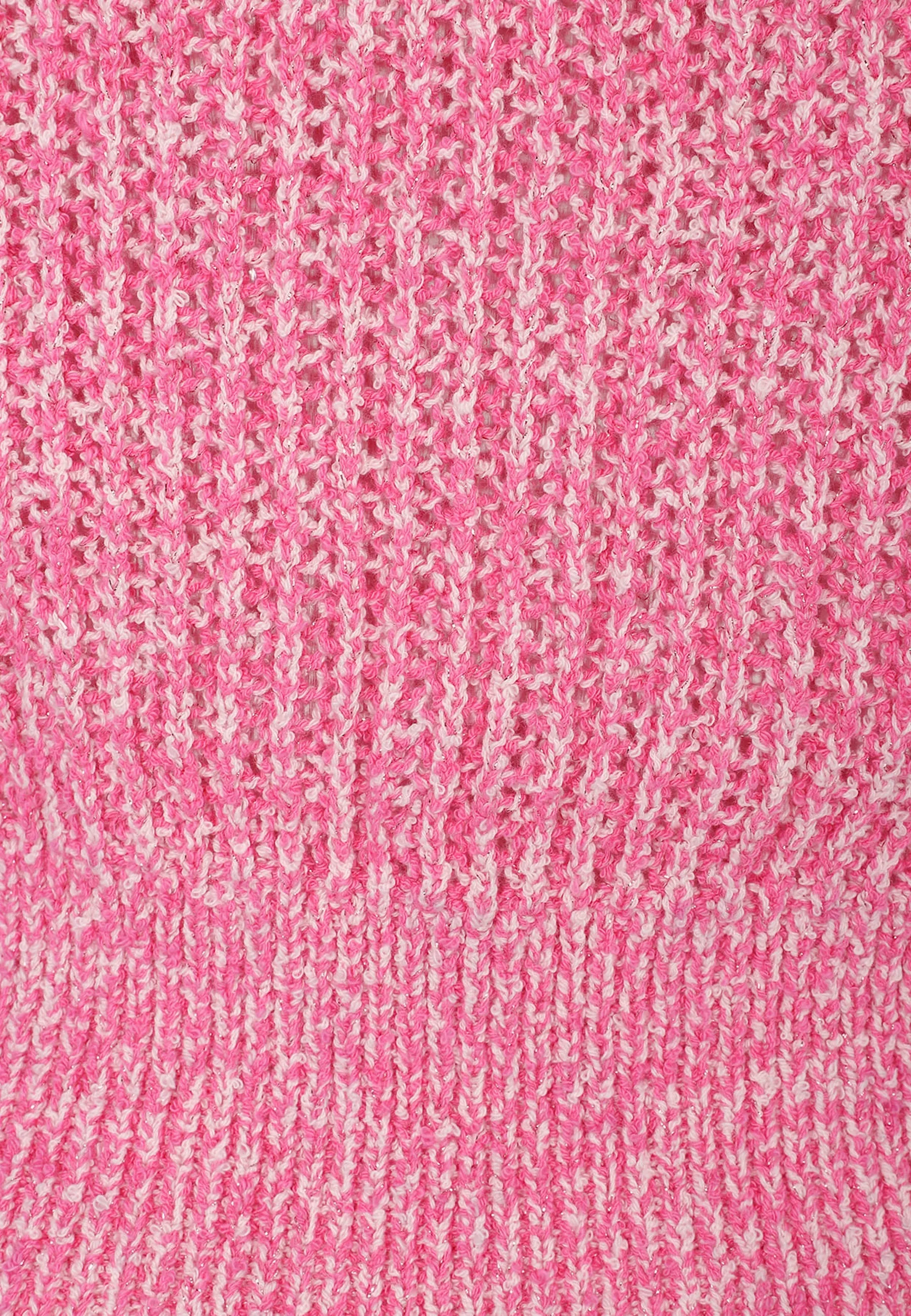 Glitter Yarn Half Sleeve Sweater - pink