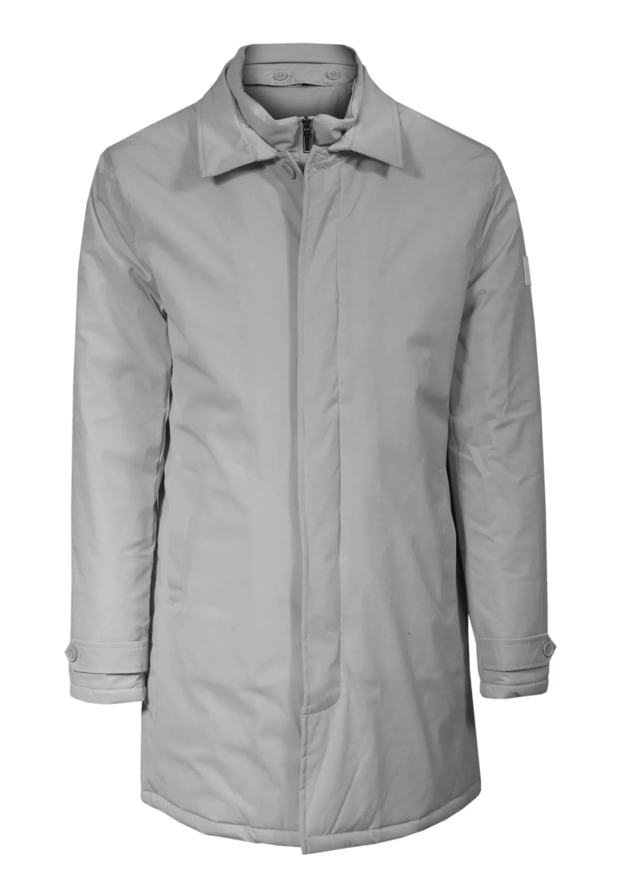 Gray Trench Coat with Removable Inner Shirt - Online Store