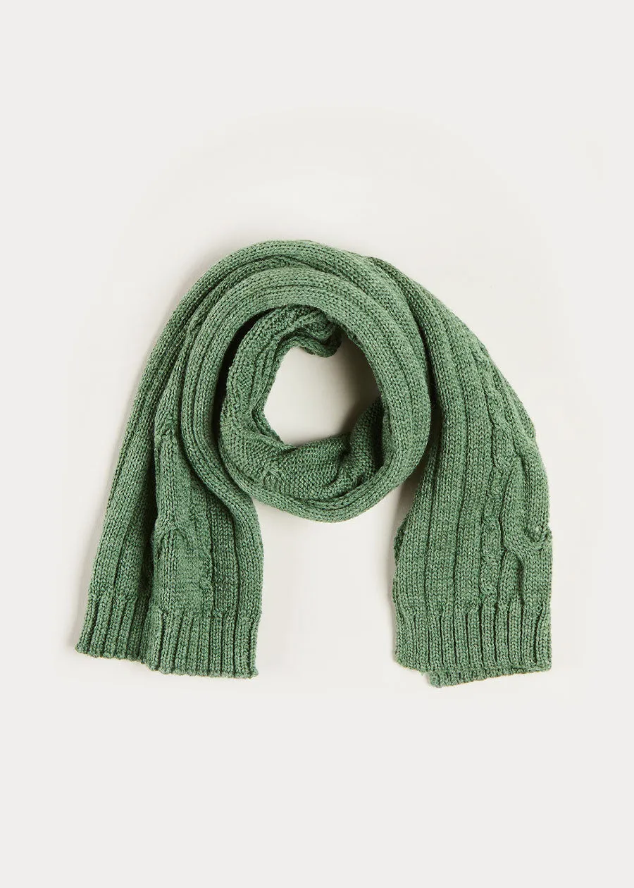 Green Cable Knit Scarf