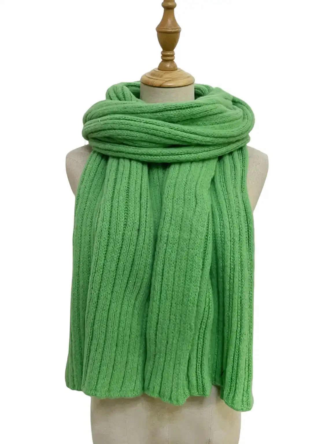 Green Ribbed Knit Scarf - Best Price, Free Shipping, Shop Now!