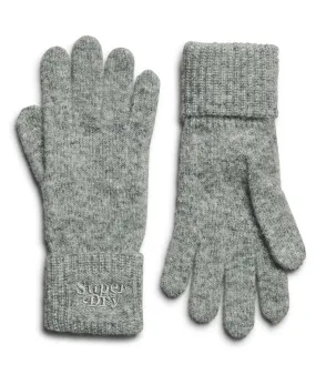 Grey Marle Rib Knit Gloves