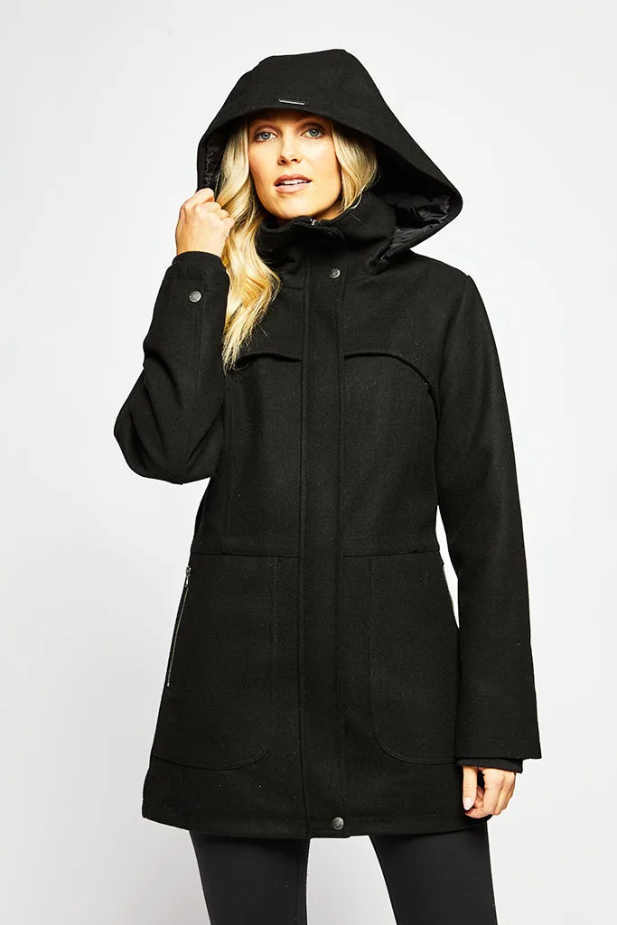 Hailey Women's Insulated Waterproof Windproof Wool Winter Coat | Mia Melon