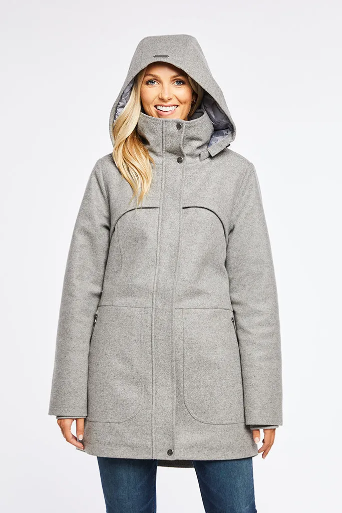 Hailey Women's Insulated Waterproof Windproof Wool Winter Coat | Mia Melon