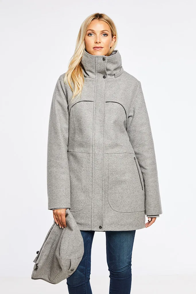 Hailey Women's Insulated Waterproof Windproof Wool Winter Coat | Mia Melon