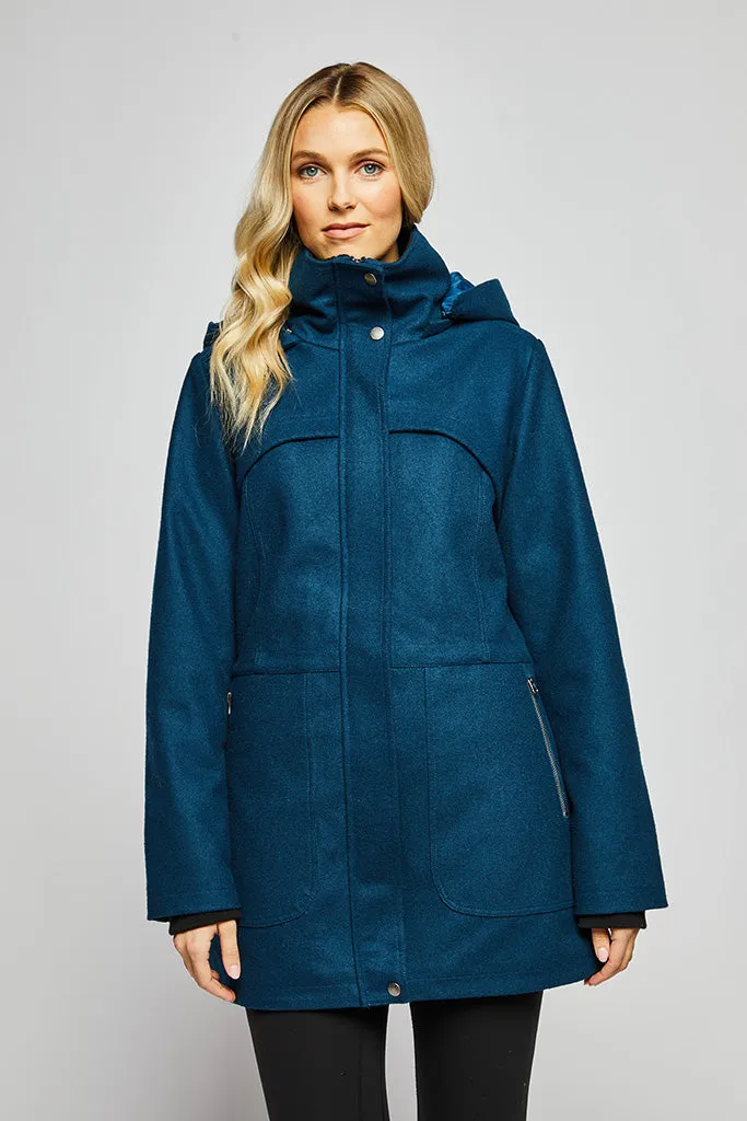 Hailey Women's Insulated Waterproof Windproof Wool Winter Coat | Mia Melon