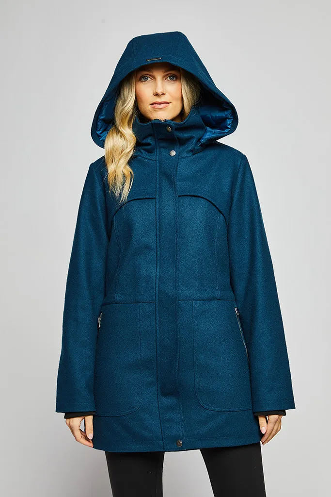 Hailey Women's Insulated Waterproof Windproof Wool Winter Coat | Mia Melon