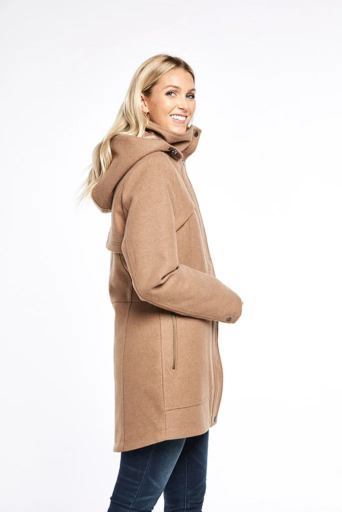 Hailey Women's Insulated Waterproof Windproof Wool Winter Coat | Mia Melon