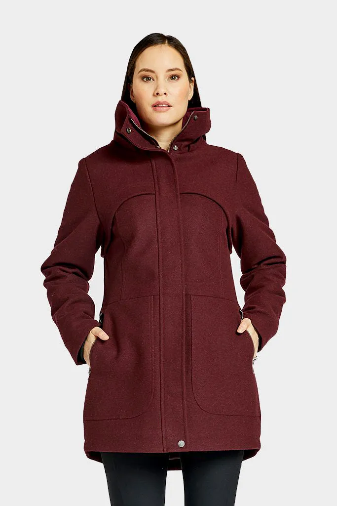 Hailey Women's Insulated Waterproof Windproof Wool Winter Coat | Mia Melon