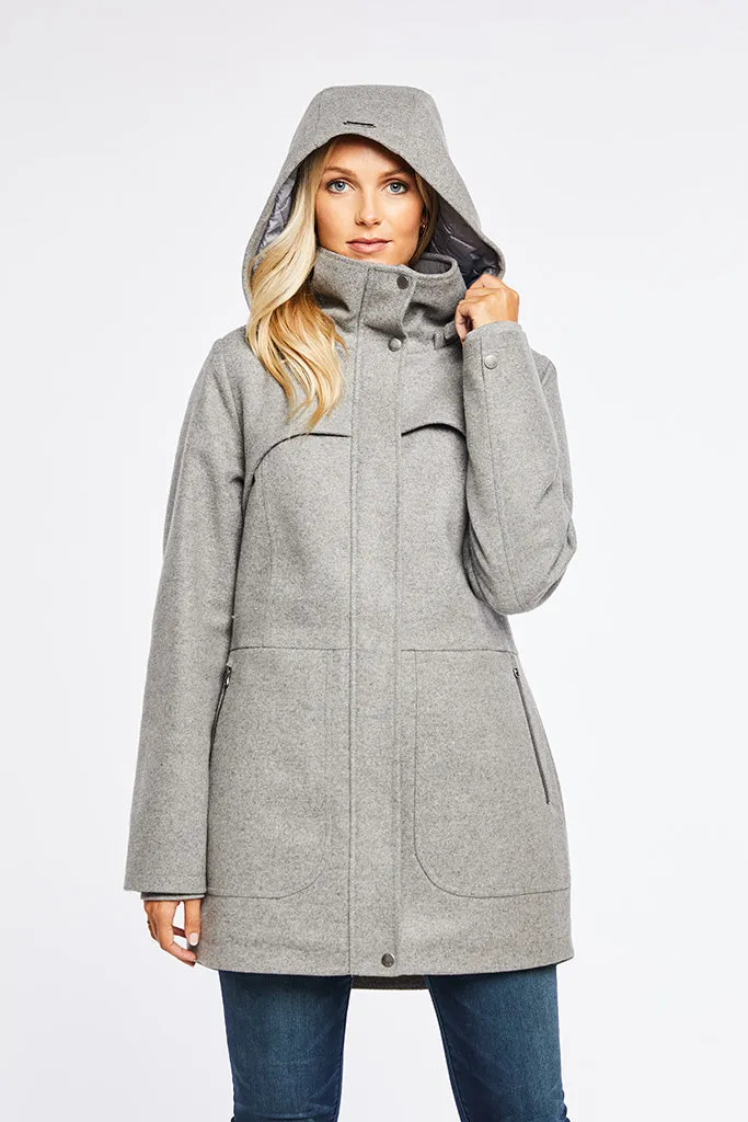 Hailey Women's Insulated Waterproof Windproof Wool Winter Coat | Mia Melon