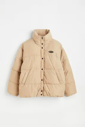 H&M+ Puffer jacket - Long sleeve - Regular length - Beige - Ladies | H&M GB