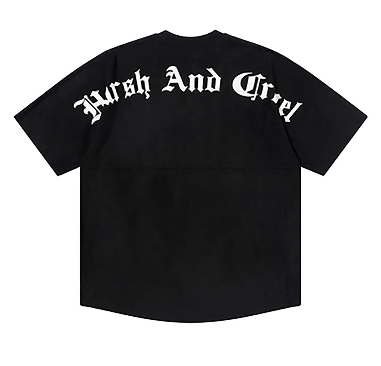 HARSH AND CRUEL  |Crew Neck Unisex Suede Street Style Short Sleeves Oversized