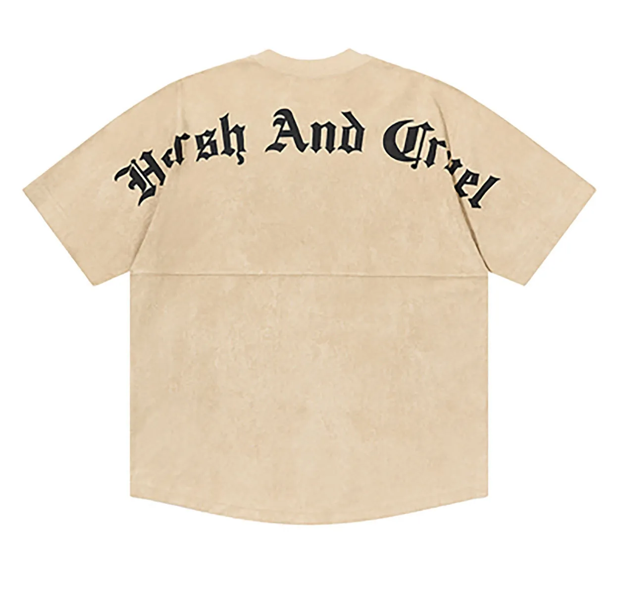 HARSH AND CRUEL  |Crew Neck Unisex Suede Street Style Short Sleeves Oversized