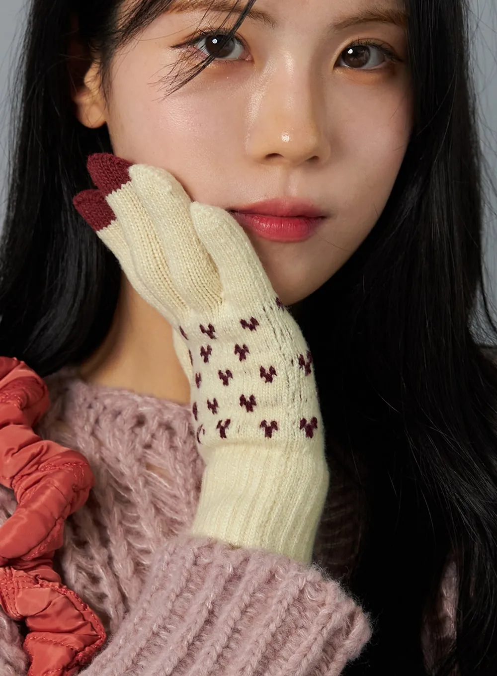 Heart Knit Gloves - IN317