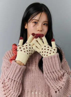 Heart Knit Gloves - IN317