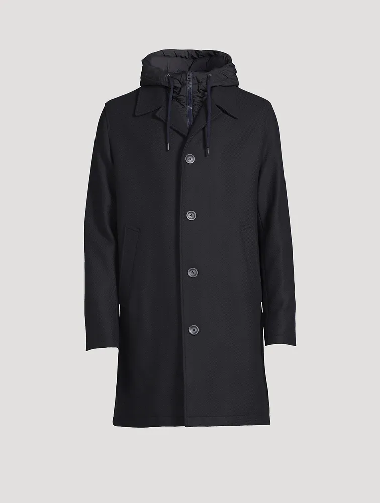 HERNO Eco Wool Coat With Removable Hood