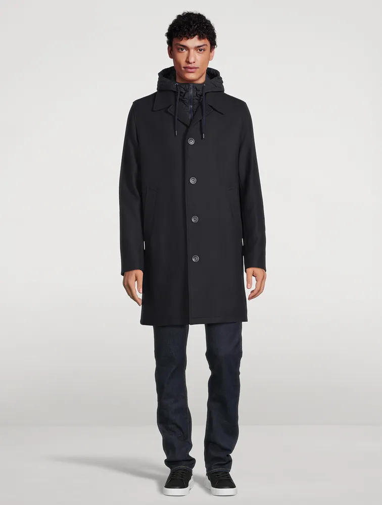 HERNO Eco Wool Coat With Removable Hood