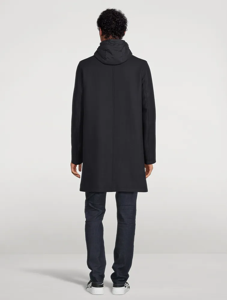 HERNO Eco Wool Coat With Removable Hood