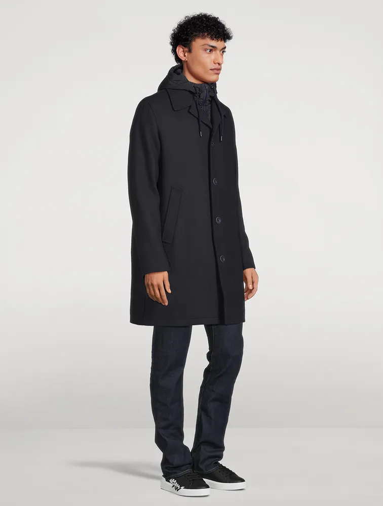 HERNO Eco Wool Coat With Removable Hood