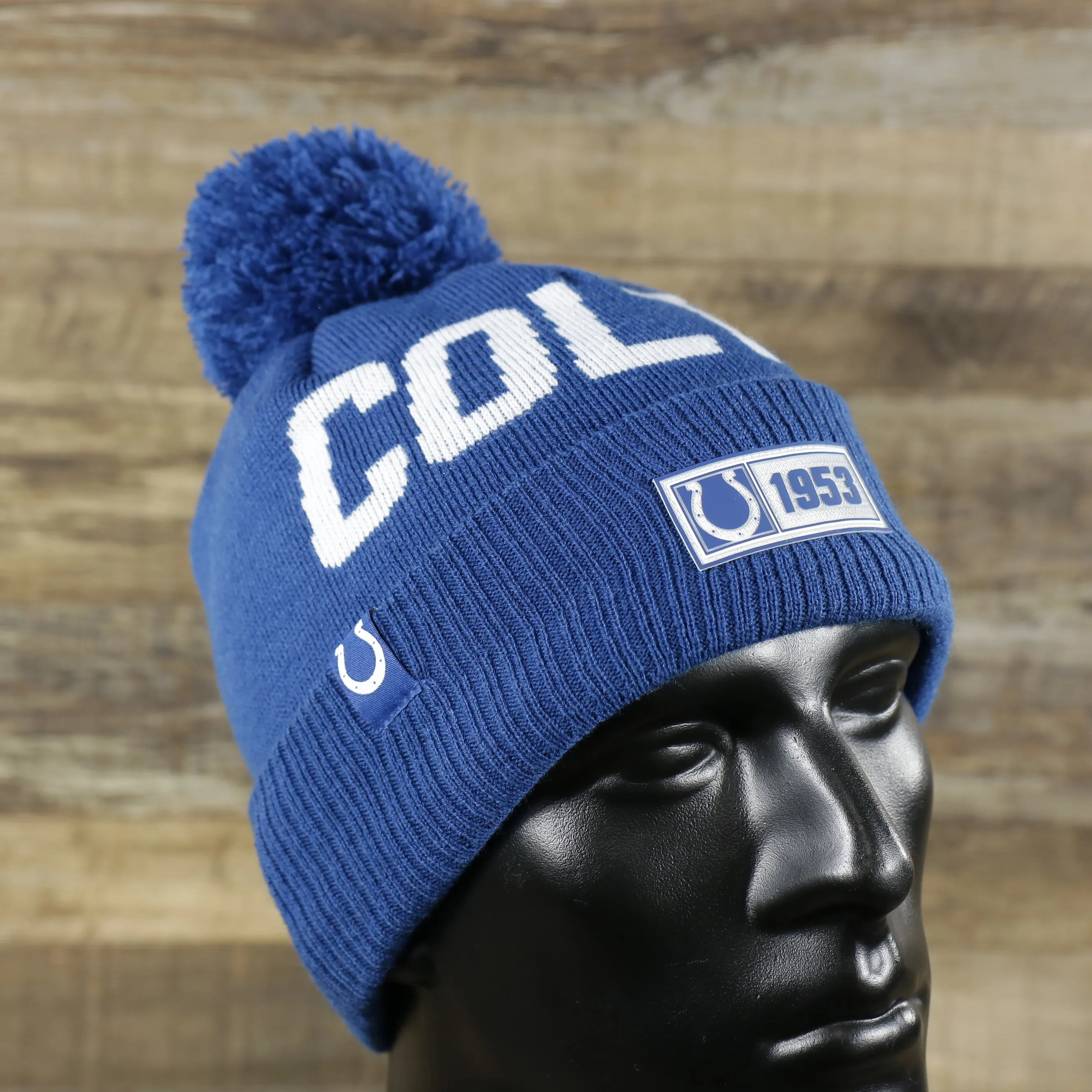 Indianapolis Colts Rubber Colts 1953 Patch Winter Beanie | Royal Blue