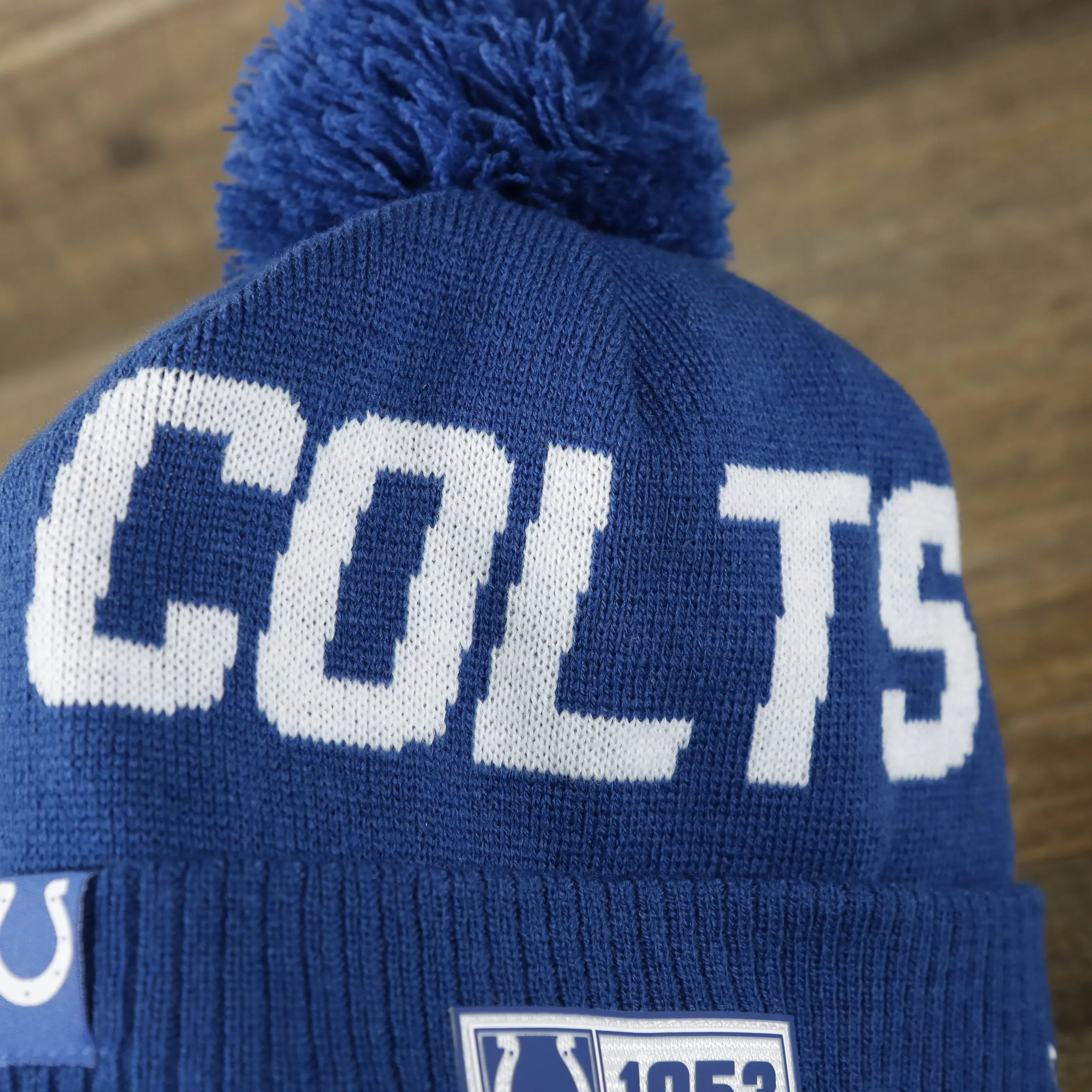 Indianapolis Colts Rubber Colts 1953 Patch Winter Beanie | Royal Blue