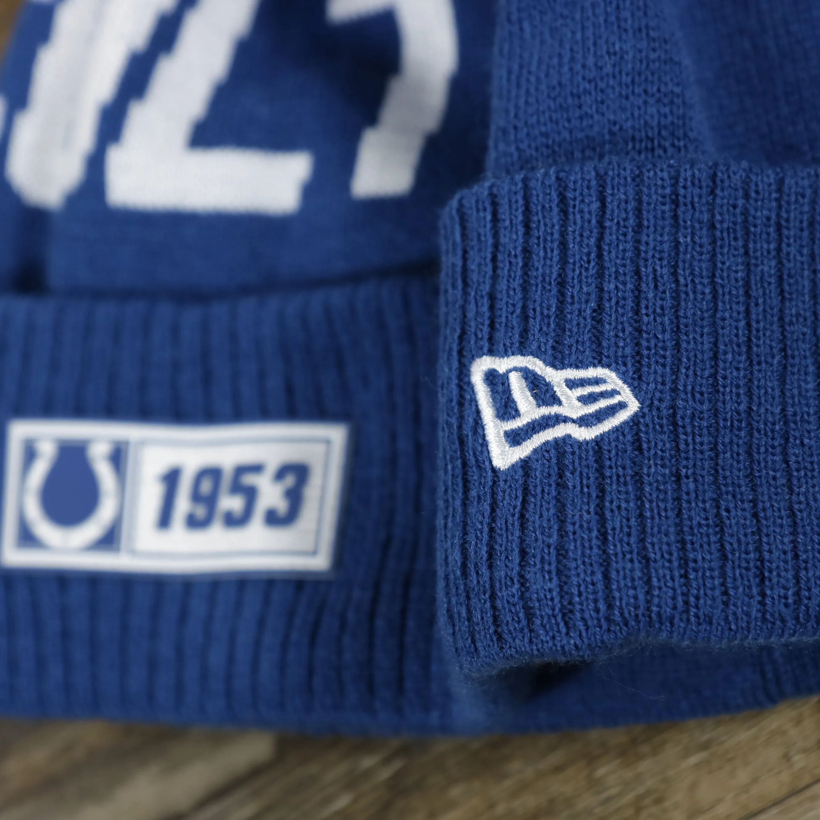 Indianapolis Colts Rubber Colts 1953 Patch Winter Beanie | Royal Blue