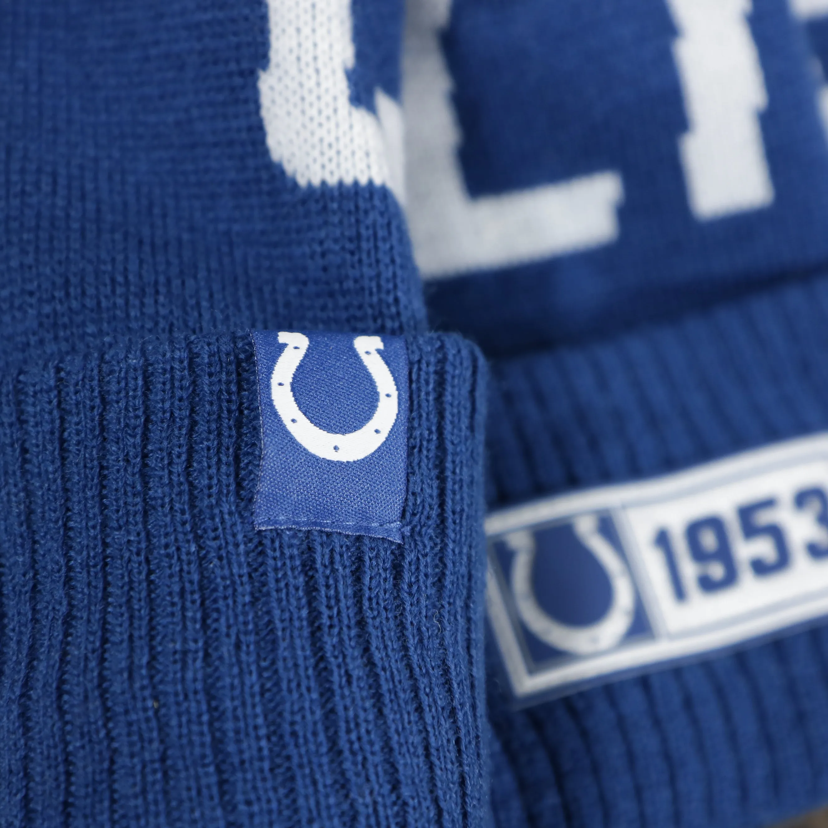 Indianapolis Colts Rubber Colts 1953 Patch Winter Beanie | Royal Blue