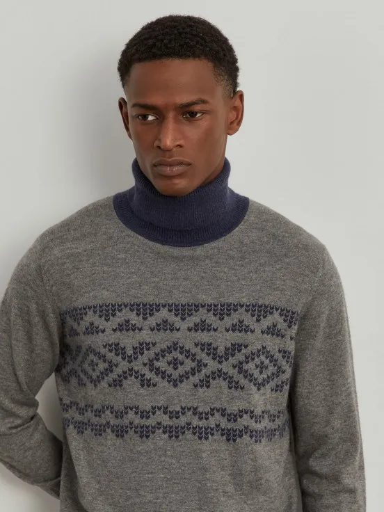 Jacquard turtleneck sweater