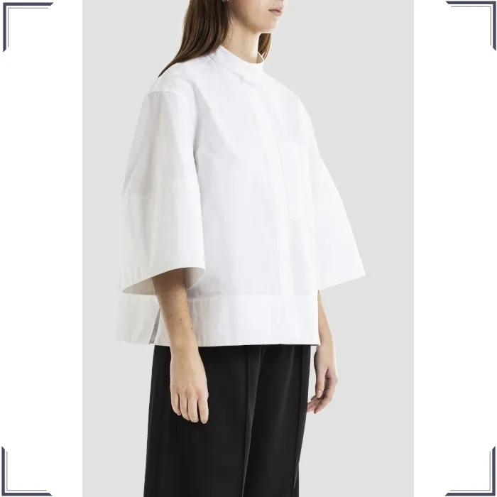 Jil Sander  |Casual Style Street Style Cropped Plain Cotton Oversized