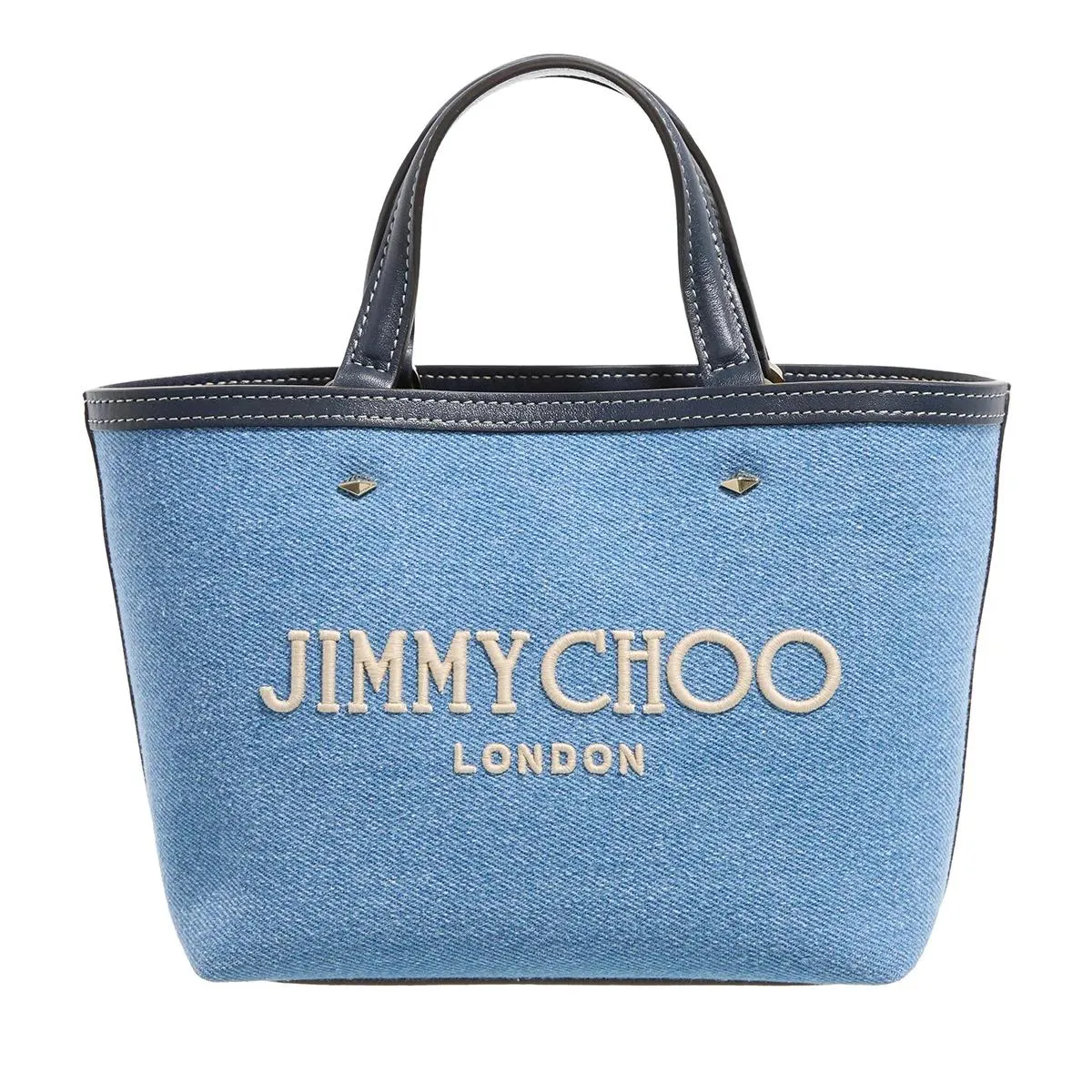 Jimmy Choo  Lettering Tote Bag Denim / Light Gold