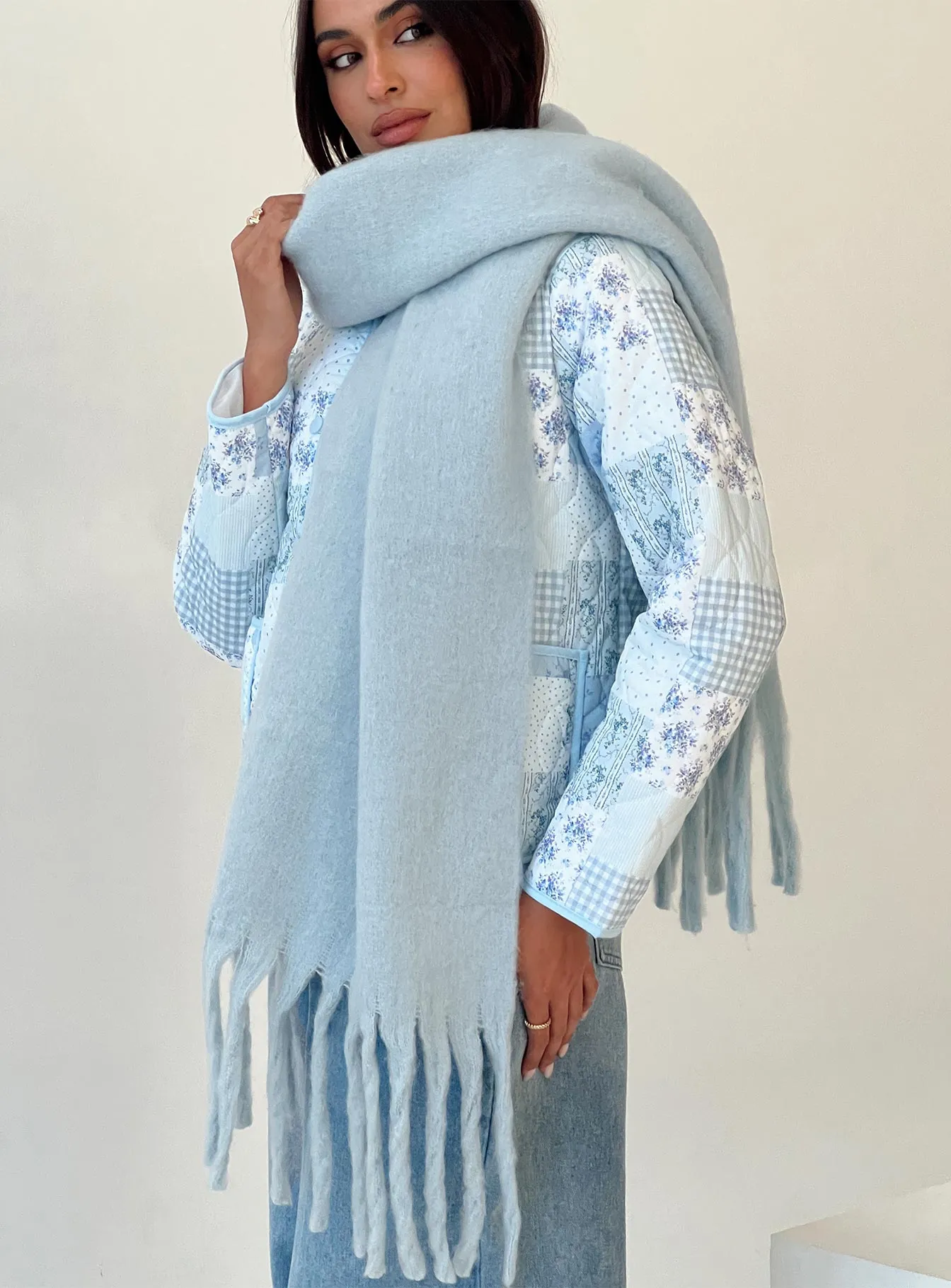 July Scarf Baby Blue: Lightweight Scarves in Baby Blue for July