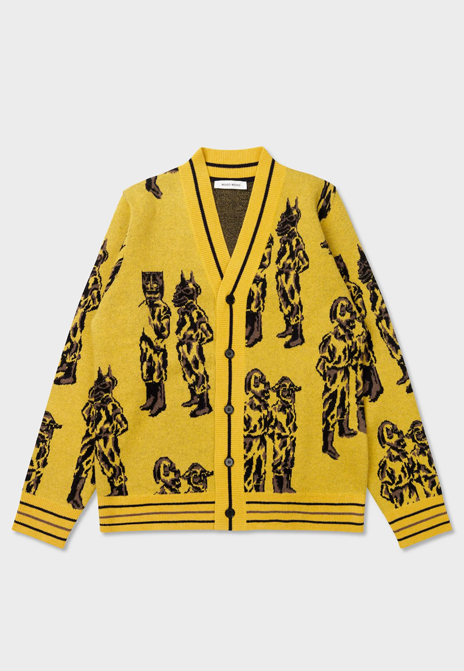 Kalle JC Mask Jacquard Sweater - yellow