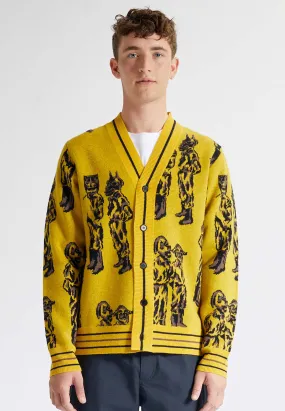 Kalle JC Mask Jacquard Sweater - yellow