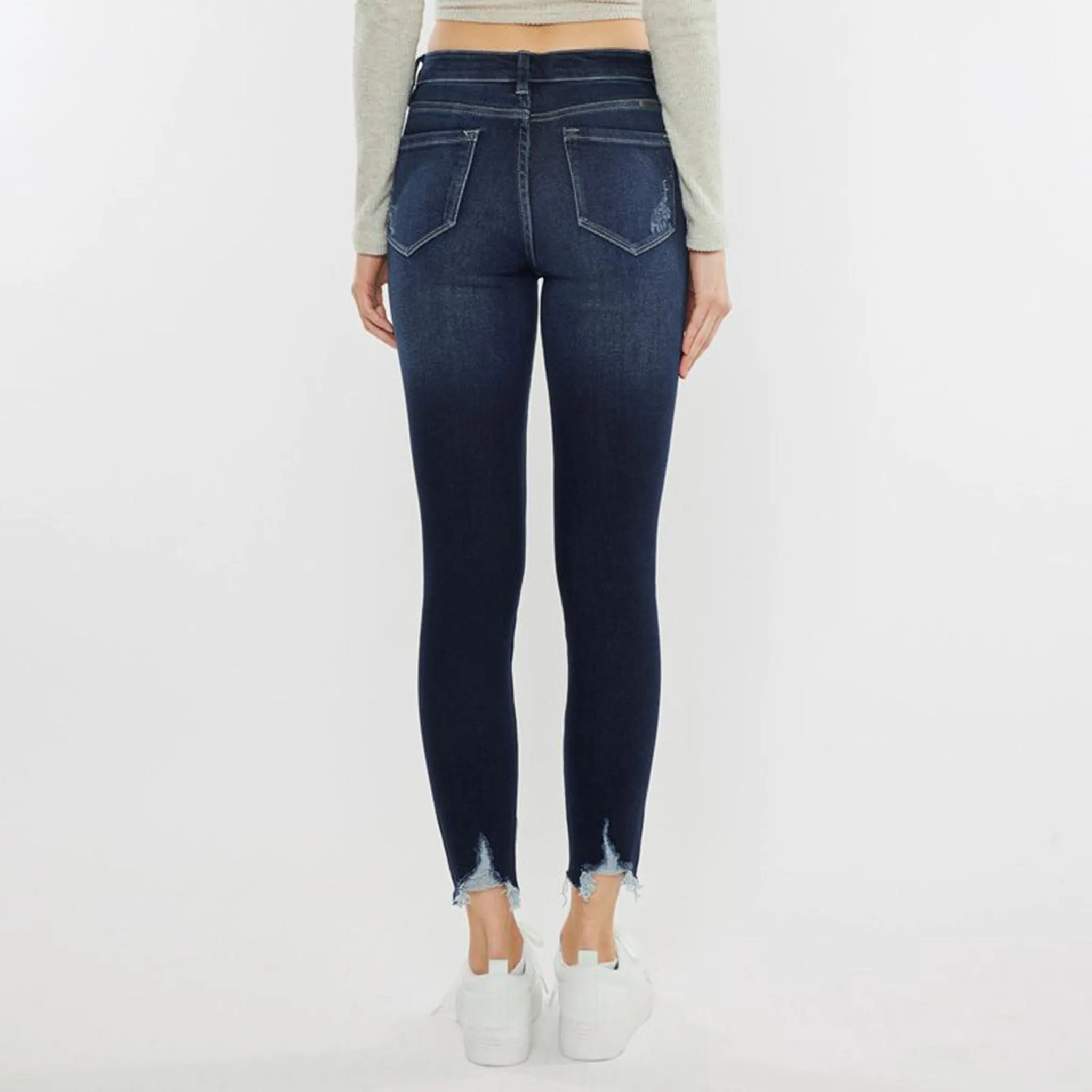 KanCan Raw Edge Mid Rise Skinny Jeans