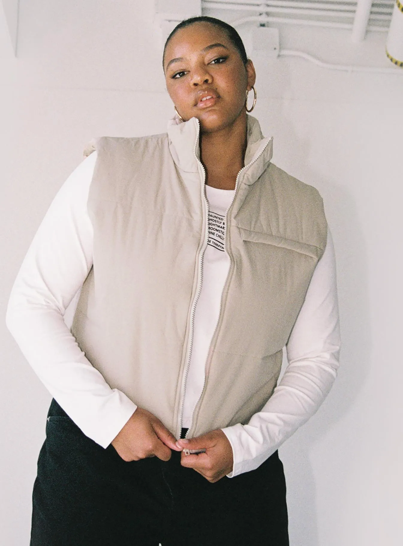 Kirby Cream Puffer Vest - Curve Fit | Shop