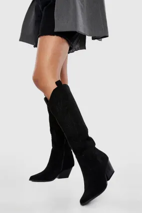 Knee High Embroidered Western Cowboy Boots